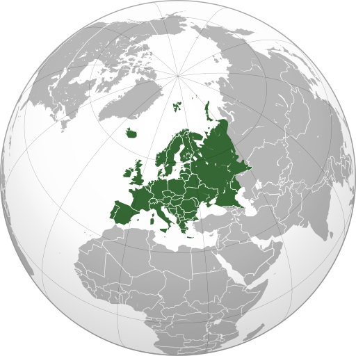 Europe orthographic Caucasus Urals boundary (with borders).svg