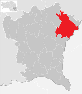 Lage der Gemeinde Fehring im Bezirk Südoststeiermark (anklickbare Karte)
