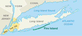 Situation de Fire Island.
