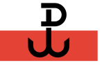 Inoffizielle Flagge der Armia Krajowa und des polnischen Untergrundstaates