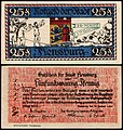 25 Pfennig Notgeldschein der Stadt Flensburg (1920), Vorschau auf die Volksabstimmung am 14. März 1920 als Wettbewerb im Tauziehen