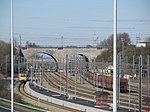 Bahnhof Visé mit Blick auf die Brücke der Montzenroute