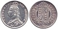 1887 Victoria Half Crown Silbermünze.