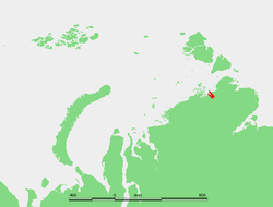 Elhelyezkedése a Kara-tenger térképén