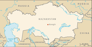 Приблизительное расположение Кенгира в Казахстане
