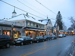 Downtown during the Christmas season, looking towards Dock Square