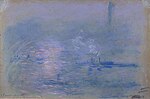 "La Tamise dans le brouillard" (1900 or 1901) pastel de Claude Monet (W P106)