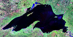 Satellitbild av Övre sjön.