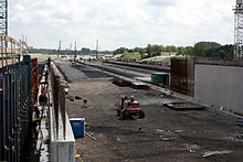 Bouw van de wanden ter hoogte van de Vleutenseweg (juli 2007)