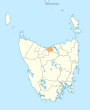 Map showing Latrobe LGA in Tasmania