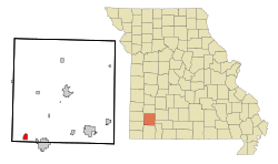 Location of Pierce City, Missouri