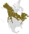 Aire de répartition du Lièvre d'Amérique