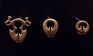 Igorot gold double-headed pendants (lingling-o) from the Philippines