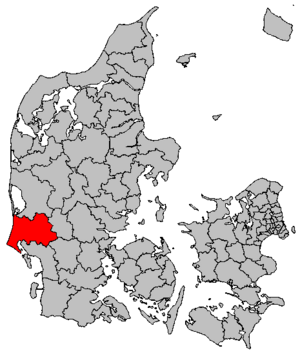 Položaj općine Varde na karti Danske