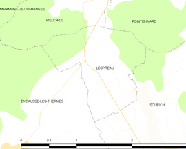 Mapa obce Lespiteau