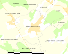 Mapa obce Beaucamps-le-Vieux