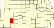Карта Канзаса с выделением округа Грей