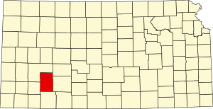Карта Канзаса с выделением округа Грей