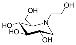 Structural diagram of miglitol.