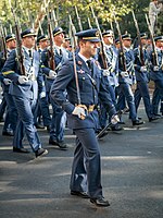 Солдаты Военно-воздушных сил Испании на параде Национального праздника Испании.