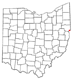 Location of East Liverpool, Ohio