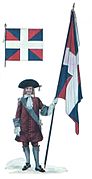 Officier portant les couleurs du régiment de Carignan-Salières