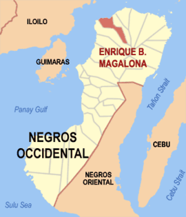 Enrique B. Magalona na Negros Ocidental Coordenadas : 10°53'N, 122°58'E