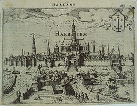 « Vue d'Haarlem » (1616) dans Omnium Belgii, sive Inferioris Germaniae, regionum descriptio