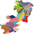 Mappa della provincia di Catania a colori