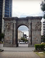 La Circasiana door, currently at the north end of El Ejido park. Originally the entrance door to the Circasiana Palace in La Mariscal neighborhood.