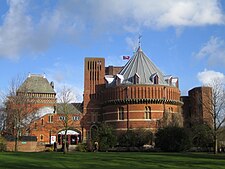 The Royal Shakespeare Theatre, opened in Stratford-upon-Avon in 1932, named after the famous playwright, William Shakespeare RSC Theatre, Stratford-upon-Avon 13f2005.jpg