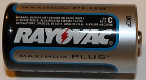 English: Rayovac 1.5 Volt 'C' battery