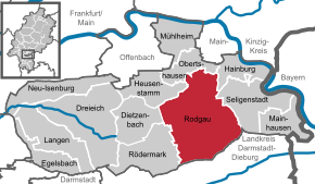 Poziția localității Rodgau