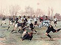 Image 22 Stade Français Photograph: Georges Scott; Restoration: Adam Cuerden An illustration showing the Stade Français rugby union team, wearing dark blue jerseys, playing against Racing Club (now known as Racing 92) in 1906. On 20 March 1892, the two teams played in the first ever French rugby championship in a one-off game. More selected pictures