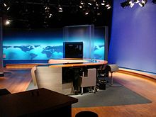 Old studio of the news programme Tagesschau Tagesschau kulissen.JPG