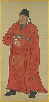 Portrait painting, dating to the Ming dynasty (1368-1644), depicting the first Tang emperor Gaozu (born Li Yuan, 566-635) TangGaozu.jpg