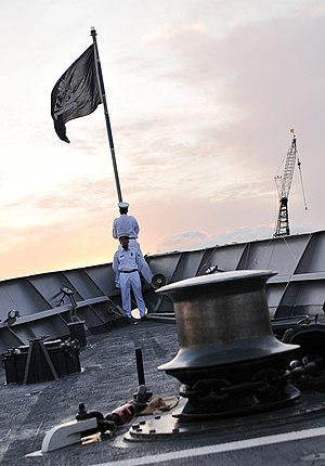 US Navy 100831-N-8590G-012 Pakistan sailors hoist the ship's flag for the first time aboard PNS Alamgir (F 260) during the ship's commissioning ceremony at Naval Station Mayport.jpg