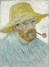 Self-Portrait with Pipe and Straw Hat, Summer 1888 Oil on pasteboard, 42 × 31 cm Van Gogh Museum, Amsterdam (F524)