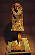 One of the few intact statues of Amenemhat III Agypten 1999 (237) Luxor-Museum (28186790096).jpg