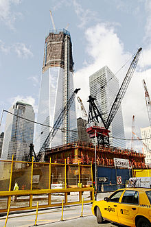 3 WTC and One WTC under construction as of November 12, 2011 3 WTC-construction-November 2011.jpg