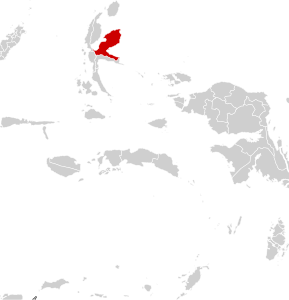 Peta Kabupaten Halmahera Timur di Provinsi Maluku Utara.