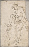 Воин, побеждающий другого воина. 1460–1464. Бумага, тушь, перо, кисть. Метрополитен-музей, Нью-Йорк