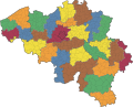 Map of the 27 judicial arrondissements from before 2014