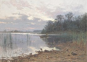 Lake landscape at dusk, 1887