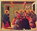 Image 13Jesus' Farewell Discourse to his eleven remaining disciples after the Last Supper, from the Maestà by Duccio. (from Jesus in Christianity)