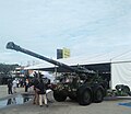 Denel G5 155mm towed howitzer of Malaysian Army in display in AKM Pahang 2022.