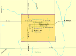 Detailed map of White City, Kansas