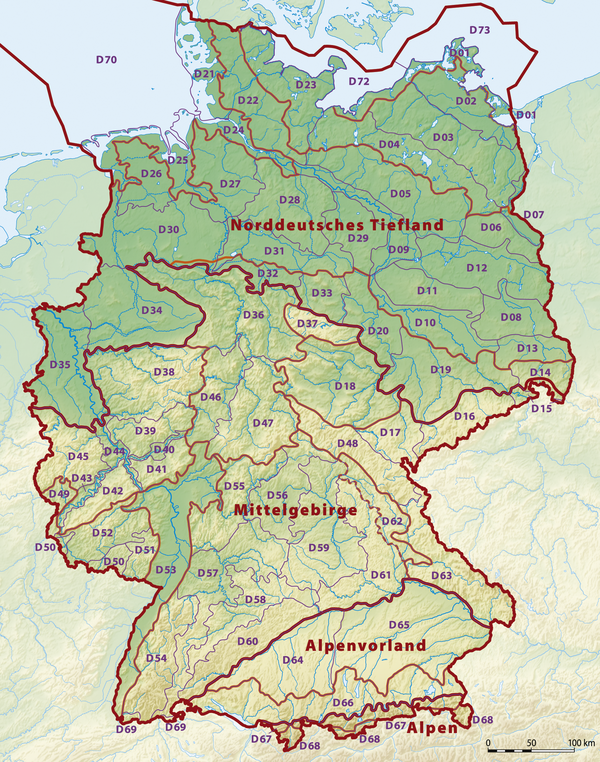 Positionskarte Deutschland Naturräumliche Grossregionen (Deutschland Naturräumliche Grossregionen)