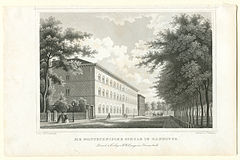 „Die Polytechnische Schule in Hannover“ Stich um 1850 von Thümling nach Kretschmer