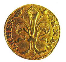 Золотая монета с изображением лилии